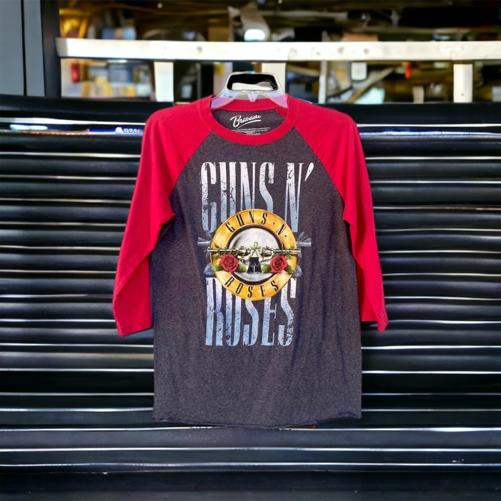 Guns N Roses Stack Logo T-shirt | 3/4 Sleeve | Baseball Jersey | Size Small